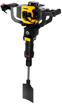 Densony Jordborr bensin 1 250 W 52 CC jordborr med tratt, blandflaska för uppvärmningsolja, spade, anslutningsstång, 6 500 r/min jordhålsborr för att gräva, gräva jordgruvor, plantera, grönsaker