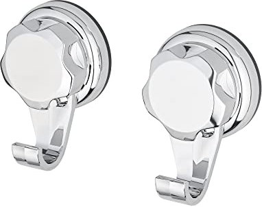 Compactor Set de 2 Crochets BESTLOCK Bath - Petits Crochets, Chromés et Étanches, Installation sans Outils RAN7815
