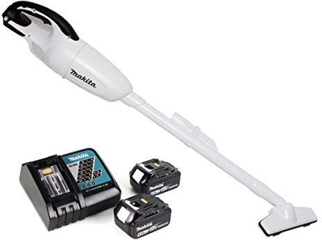 Makita DCL 180 RG W 18 V Li-Ion Aspirapolvere Bianco + 2 batterie 6,0 Ah + caricatore