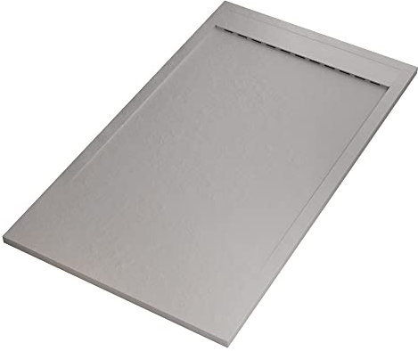 Duschwanne aus hellgrauem PRESTIGE-Marmorharz-Steinzement - 90x100