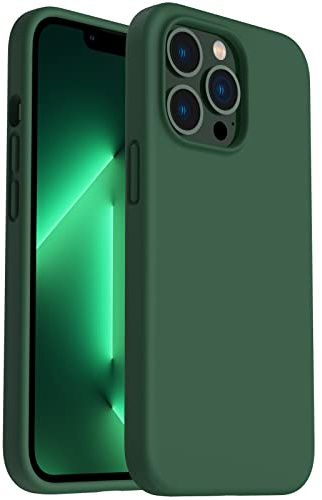 ORNARTO Shockproof Liquid Silicone Designed for iPhone 13 Case Gel Rubber Full Body Protection Anti-Shock Cover Case Drop Protection 6.1inch-Clover