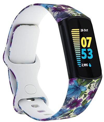 Baaletc Armband für Fitbit Charge 5 Armband/Fitbit Charge 6 Armband Damen Herren, Verbessertes Silikon Uhrenarmband Sport Verstellbares Ersatzband für Fitbit Charge 5 Armbänder/Charge 6 Armbänder