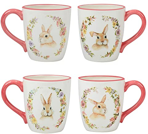 Certified International Easter Garden 20 oz. Mugs, Set of 4 Assorted Designs