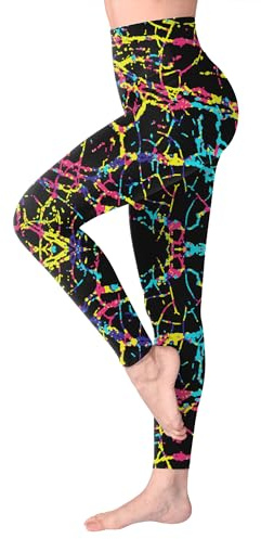 SINOPHANT Leggings Damen High Waist - Blickdicht Leggins mit Bauchkontrolle für Sport Yoga Gym(1 Farblinie,L-XL)