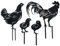 bowarepro 4 Stück Metall Huhn Hof Kunst Hahn Kunst Dekoration Metall Hühner Gartenstecker Henne Huhn Hof Kunst Huhn Deko Handarbeit Gartenstatuen für Outdoor Hof Zaun Garten (Schwarz)