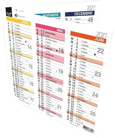 Quo Vadis - 1 Calendrier de bureau Origami Arc En Ciel Cartonné - Janvier 2027 à Décembre 2027 - Format 18 x 18 cm