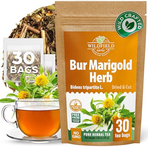 30 Bags Dried Marigold Bur Marigold Herb Tea Marygold Tea (Bidens Tripartita L.) - 30 Count 2 g Bags 100% Chereda Bur-Marigold Cáñamo Acuático