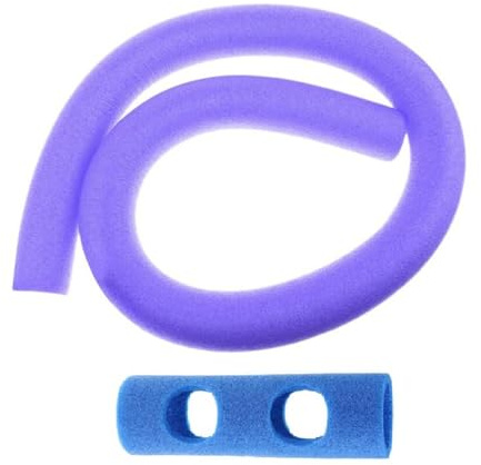 Dickly Tagliatelle galleggianti per Piscina Tubo Rotondo in Schiuma, tagliatelle in Schiuma con connettore Aiuto per l'allenamento del Nuoto, tagliatelle per, Viola 2 Fori