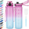OKKLE Trinkflasche 1L BPA freie Wasserflasche mit Verschlussdeckel und auslaufsicher, geeignet für Fitnessstudio, Schule, Radfahren, Outdoor, Sport, Fitness