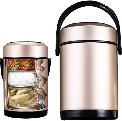 Contenitore per il pranzo, contenitore per alimenti in acciaio inossidabile con isolamento sottovuoto con manico, ideale per il pranzo al sacco termico Bento per mantenere il cibo caldo per i pranzi