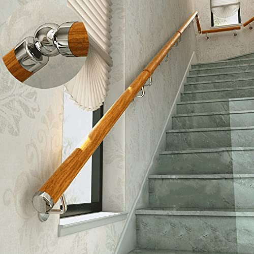 Kit de escalera tejida antideslizante para montar en la pared para villa interior de 180 cm con soporte de pasillo. Kit de barandilla de escalera