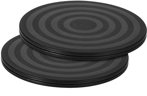 Weenwill Giradischi Girevoli Universali,2 Pezzi Multiuso 20 cm Giradischi Piatto Piattaforma Per Monitor Heavy Duty 360° Piatto Girevole Rotondo Nero per Monitor TV,Artigianato,Piante,Cucina