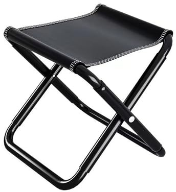 XUEHOU Camping Hocker Mini-Klapphocker Tragbarer Klapphocker Leicht Sitz Falthocker 30cm mit Aufbewahrungsbeutel Schwarz Klein Klappstuhl für Angeln, Reisen, Kind Jugend Grillen, Strand