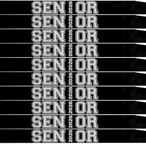NAUXIUDSJS Senior Sash 2026 Glitter Letters 10 Pack Class of 2026 Graduation Celebrations Sashes Finally Graduated Cheerleader Celebration Party Decorations Supplies,Black Silver