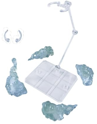 TISHITA Smoke Effect Modelli per Esposizione Action Figure Supporto Regolabile Pezzi Fumo Creativi Accessori Scena Fai da Te Materiale PP Adatto per Collezion, Chiaro