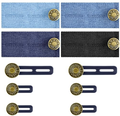 JAXICREY 10 Stück Hosenbunderweiterung, Hosenerweiterung Schwangerschaft Damen Verstellbare Knopfverlängerung für Hosen Hosenknopf Hosenbund Verlängerung Hosenverlängerung für Hosen Jeans Röcke