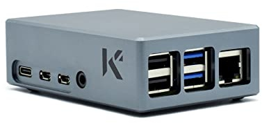 KKSB Raspberry Pi 4-Gehäuse Aluminium | SBC | mit passiver Kühlung | lautlos | Kühlkörper | Cooler | 2X LED-Anzeige