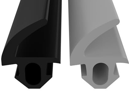 Anschlagdichtung Fensterdichtung für Fenster-Systeme, Verglasungsdichtung für Außenbereich & Innenbereich Kunststofffenster & Aluminiumfenster Dichtung (Schwarz 5m)