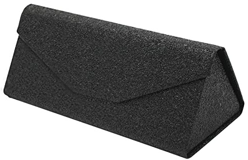 TBOC Vikbart solglasögon fodral - styv låda [triangel] med [magnetisk stängning] och innerfoder lässkydd mode unisex design dam man bil mode, Ljus svart, one size