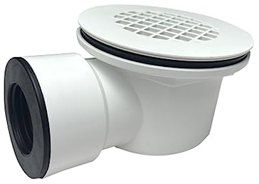 Low Profile Shower Drain Assembly with Perforated Strainer, 1.5 Side Outlet (Also Can Be Used as 2 Shower Drain by Removing Black Rubber Bushing)