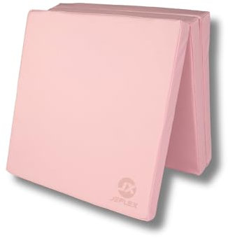 Jeflex - Pinke klappbare Weichbodenmatte & Turnmatte 180 x 60 x 6 cm MADE IN GERMANY/faltbare Gymnastikmatte/platzsparende Fitnessmatte & faltbare Yogamatte/dicke Sportmatte für Kinderzimmer