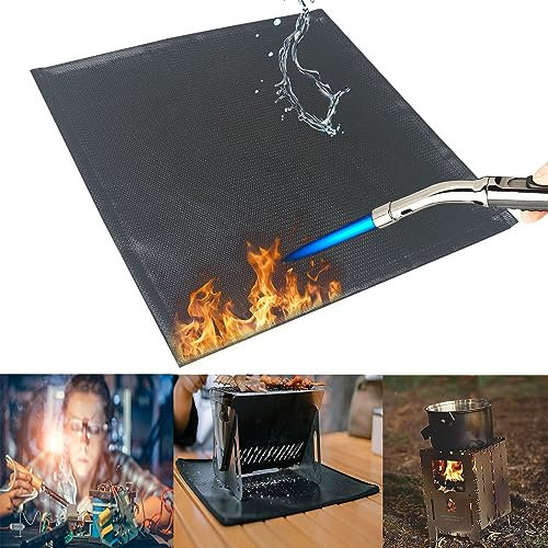 RHBHY Tappetino Ignifugo Tappetino Lgnifugo 50 * 50cm Tappetino Antincendio Resistente al Calore Fino a 900 °C per Braciere Barbecue Terrazza Prato Patio Esterno (50 * 50)