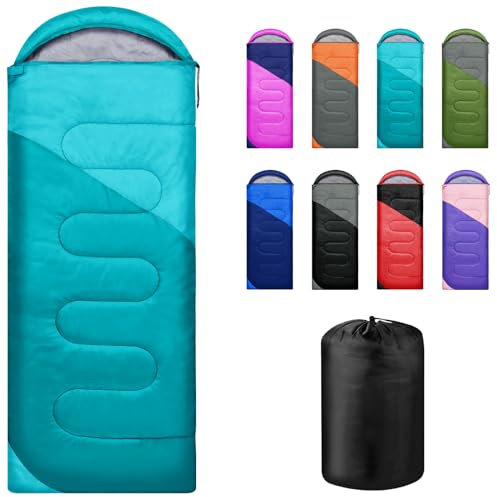 Yarmiene Schlafsack 3-4 Jahreszeiten,Schlafsack Outdoor für Erwachsene und Kinder,Schlafsäcke für Tragbare Rechteckige Weich Dick und Warm für Outdoor,Camping,Wandern,Reise,Blau