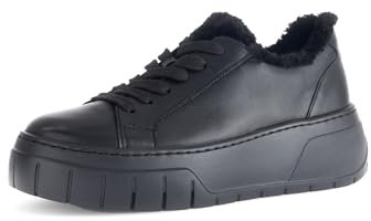 Gabor Damen Low-Top Sneaker, Frauen Halbschuhe,Best Fitting,Warmfutter,schwarz(DBS:Webl.),43 EU / 9 UK
