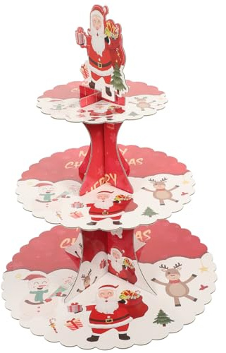 Ciieeo 3-tier Cake Stand Christmas Tree Cake Stand Cupcake Tray Paper Dessert Display