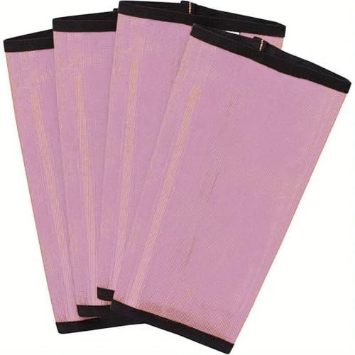 Hfourhnik 4-Teiliges Pferdegamaschen-Set, 4er-Set, Leggings für Pferde, Beinwickel, Sporttraining, Professionelles Zubehör, Rosa