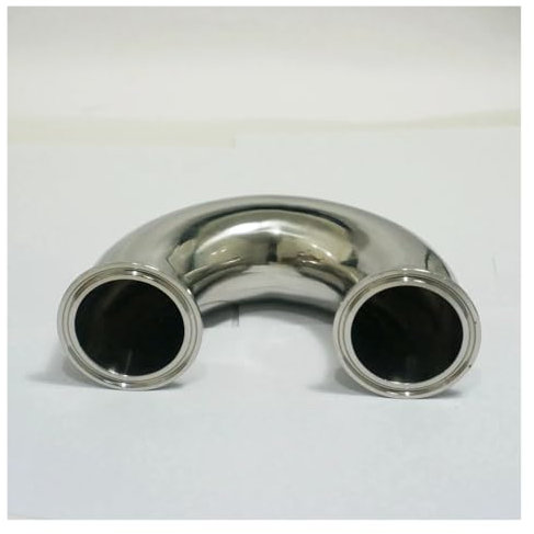 51mm O/D 304 Stainless Steel Fits Ferrule OD 64mm Ferrule 180 Degree Elbow Pipe Fitting Tri Clamp
