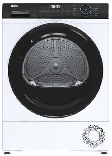 HAIER - Sèche-Linge Pompe à chaleur I-Pro Serie 3 HD80-A2939E-FR - Capacité de 8kg, 15 Programmes, Classe énergétique E, Départ différé 1-24h, Niveau sonore 66 dB(A), Connectivité App hOn