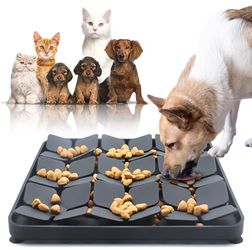 Alfombra Olfativa para Perros | Juguetes para Perros | Estimula el Olfato y Reduce el Estrés y la Ansiedad de tu Mascota | con Ventosas Antideslizantes (Negro)