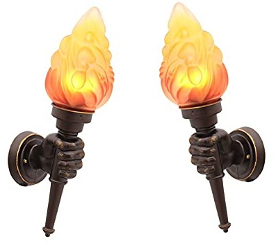 Lámpara de Pared con Forma de antorcha, 1 par: Lámpara de Pared de diseño único, lámpara de Pared de Interior, lámpara de Pared E27, lámpara de Pared Industrial Vintage, lámpara de Noche para dor