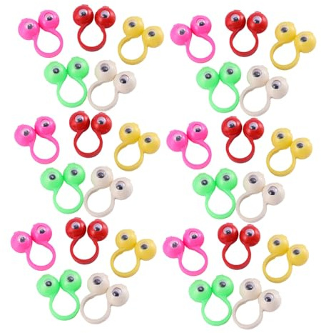 SOIMISS Lot de 50 Anneaux Marionnettes à Doigts Éducatifs Yeux Colorés Garçon Et Filles Spectacle Fête Jouet De Jeu De Doigts pour Divertissement Et Apprentissage