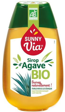 VIA - Sirop d'Agave Bio SUNNY | Douceur savoureuse et onctueuse | Idéal pour vos desserts et boissons | le flacon de 500g | LOT DE 3
