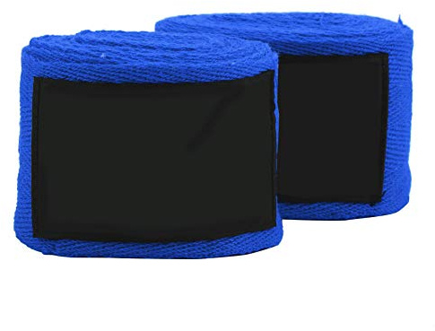4 vuxna färger 1 par elastiska boxningsbandage för Muay Thai Kickboxing (blå)