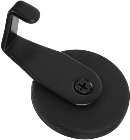 Sewroro Crochet Magnétique Noir Petit Angle Droit 53 G, Support Magnétique Puissant pour Couronne, Porte-clés, Rangement la Cuisine et Salle de Bain, Fixation sans Outil, Protection