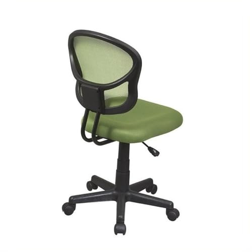 Scranton & Co Mesh Task Office Chair, Green Fabric, Adjustable Seat Height, 360-Degree Swivel, Heavy Duty Nylon Base, Dual Wheel Carpet Casters, 18W x 22.5D x 39.25H, Home Office Chair