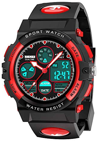Hikidye Multifunctional Sports Watch for Kids, Waterproof Watch with Alarm Clock LED Backlight Calendar, Birthday Gifts & Toys for 3+ Year Old Boys Girls