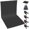 Spardar Foto Hintergrund, 3M X 4.5M Schwarz Screen Stoff Reine Baumwolle Musselin Faltbare Schwarz Screen Fotostudio mit 4 Klemmen für Fotografie Video Hintergrundsystem Modefotografie