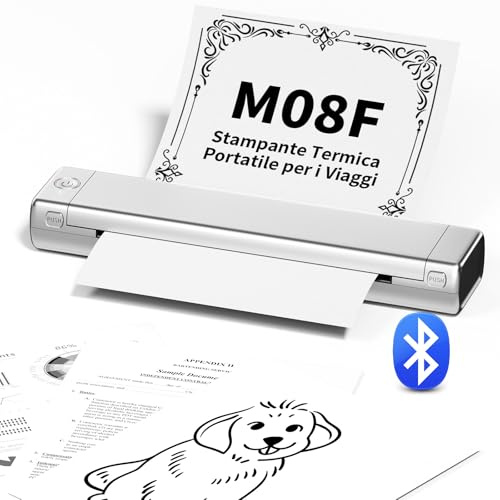 Odaro M08F Bluetooth Thermal Tattoo Printer - Portable Wireless Tattoo Stencil Machine with Smartphone & Laptop, Inkless Mobile Printer for DIY Tattoo Stencils (Sliver)