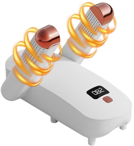 Hojalis Asciuga Scarpe Elettrico, asciuga scarpe portatile con timer, Scalda e asciugaScarpe, scaldascarpe elettrico antibatterico per scarpe, guanti, calze, scarponi da sci (Spina UE)