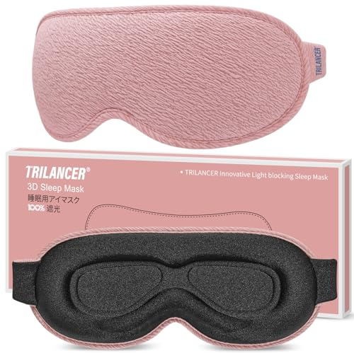 Innovativ sovmask - Sleep Mask för män och kvinnor - Ljusblockerande ögonmask - Eye Mask - Sömnmask för sömn, tupplurar, meditation och resor (Rosa)