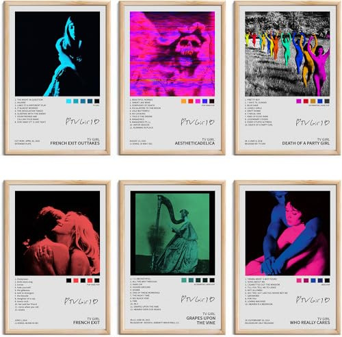 omle Tv Girl Signed Limited Posters Music Album Cover Posters Canvas Wall Art HD Prints Room Aesthetic Pictures Set of 4 for Music Classroom Living Room Bedroom Wall Decor Art 8x12 inch Unframed
