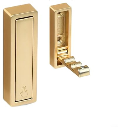 Gancho invisible plegable, ganchos de pared, ganchos plegables para baño, ganchos plegables para colgar abrigos, sombreros, bufandas, paraguas (dorado)
