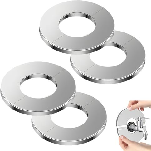 JEYORZY 4 Pcs Rosetten Abdeckung FüR Rohre, 22mm Rosetten Abdeckung Wasseruhr Abdeckrosette Edelstahl Rohrmanschetten Heizungsrohr Abdeckung Geteilte Rohrabdeckung Ventilkappe Rosette