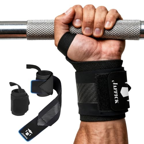Jaffick Wrist Wraps for Weightlifting & 21 Double-Layer Wrist Support with Heavy Duty Thumb Loop for Powerlifting Competition Crossfit, Bodybuilding, Deadlifting Men & Women
