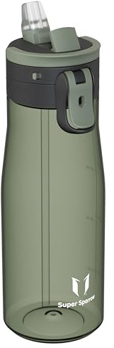 Sparrow Borraccia 1L - TouchFlow Bottiglia Senza BPA - Senza Perdite Borraccia Cannuccia - Borracce Sportiva Flusso Rapido Con Un Clic per Scuola, All'aperto