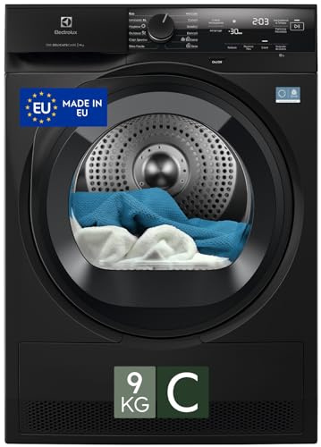Electrolux Asciugatrice EW7H49B, Pompa di Calore 9 kg DelicateCare 700, Classe C-30%, Cicli Lana, Seta, Esterni, Tecnologia SensiCare, Display LCD, Silenziosa